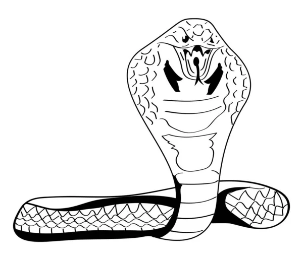 Cobra Animal Icono Estilo Monocromo — Vector de stock