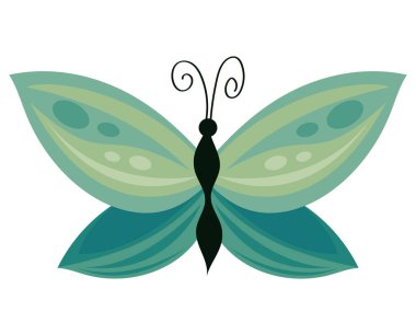 yeşil güzel kelebek böcek simgesi
