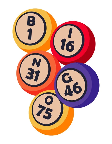 Bingo Játék Labdák Elszigetelt Ikon — Stock Vector