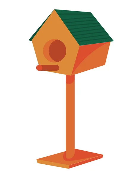 Wooden Birdhouse Gardening Tool Icon — Stock Vector