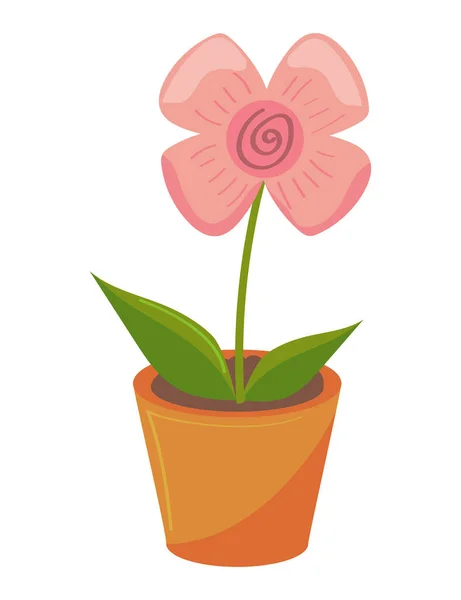 Φυτό Εσωτερικού Χώρου Ροζ Εικονίδιο Λουλουδιών — Διανυσματικό Αρχείο