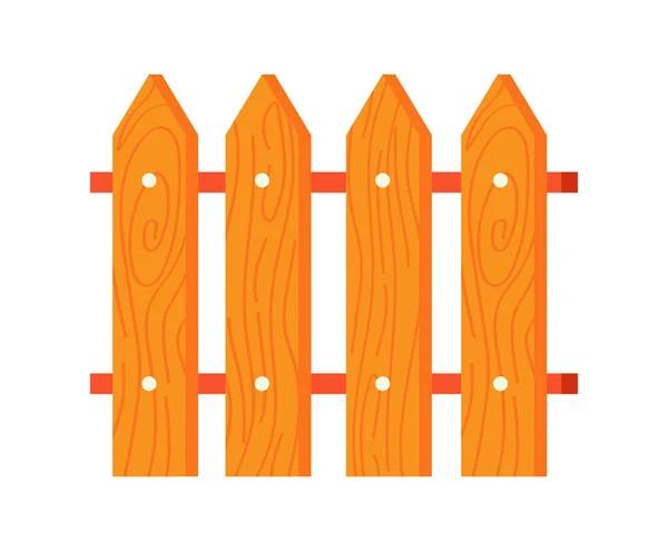 木制围栏农场孤立图标 — 图库矢量图片
