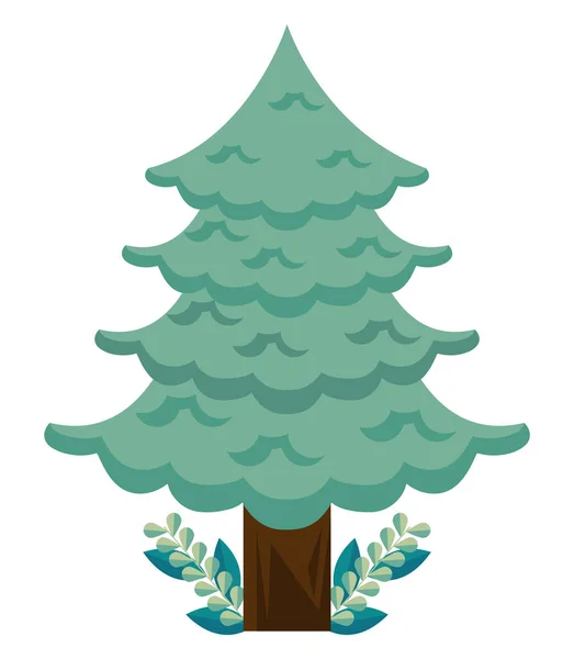 Pine Tree Plant Forest Nature Icon — Stockvector