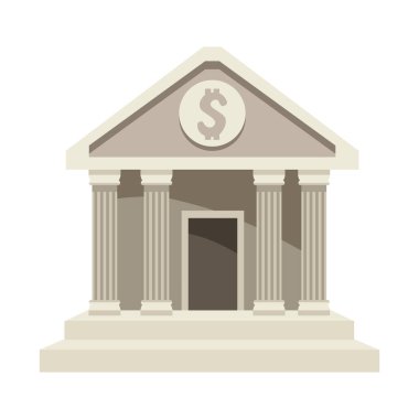 banka binası ön simgesi izole edildi