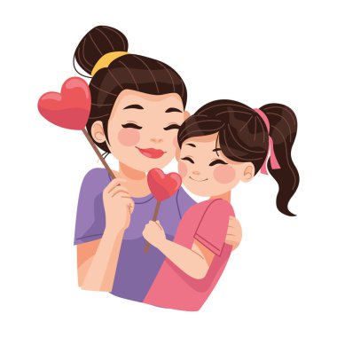 Anne, kızın kalbini tutuyor.