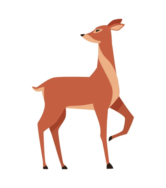 Cute Deer Animal Wild Icon — Stock Vector