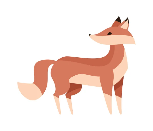 Cute Fox Wild Animal Icon — Stock Vector