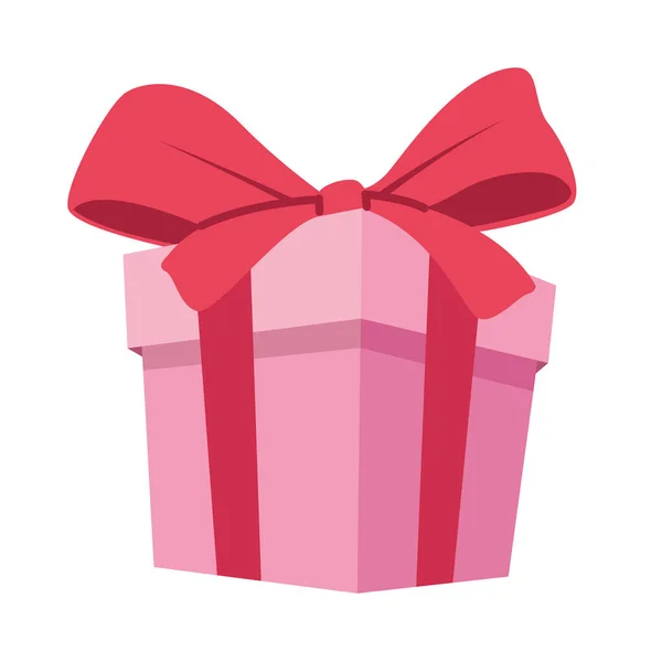 Ροζ Κουτί Δώρου Εικονίδιο — Διανυσματικό Αρχείο