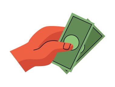 El ile banknot dolar ikonu