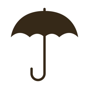 siyah şemsiye silueti izole edilmiş simge