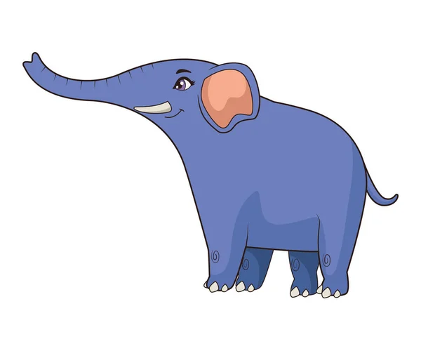 Lindo Elefante Animal Bebé Carácter — Vector de stock