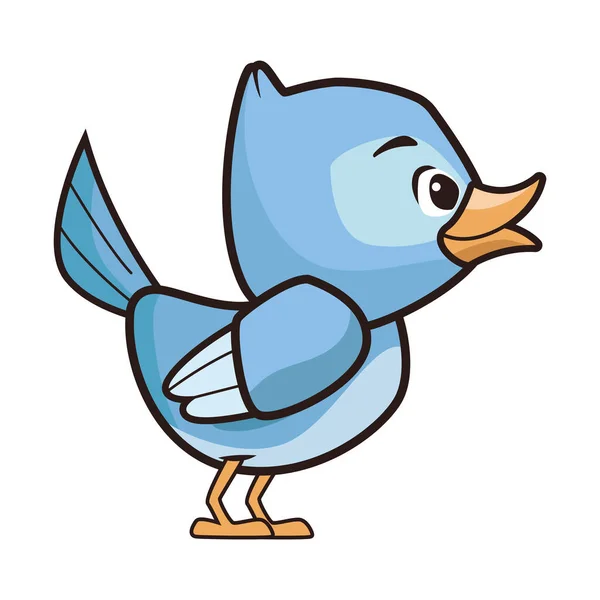 Klein Blauw Vogel Baby Karakter — Stockvector