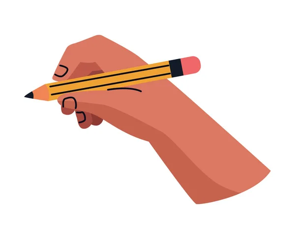 Hand Human Writing Pencil — Vector de stock