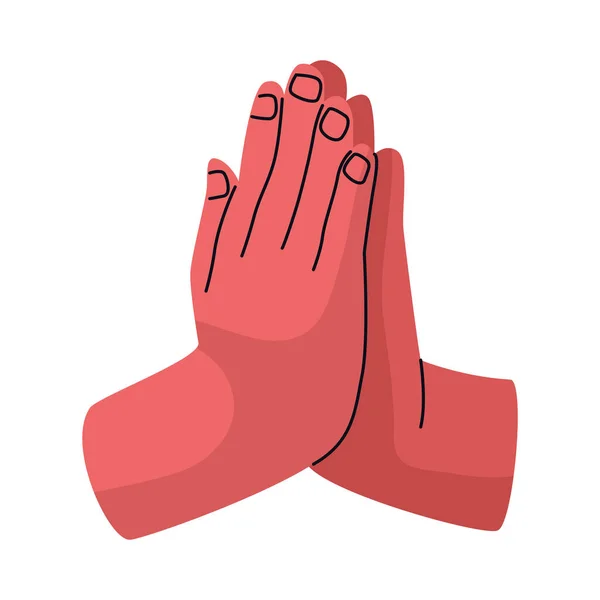 Hands Human Praying Gesture Icon — Stock Vector