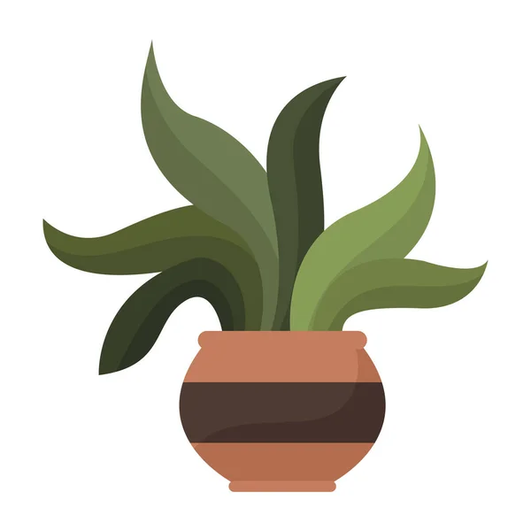 ポットネイチャーアイコンの熱帯植物 — ストックベクタ