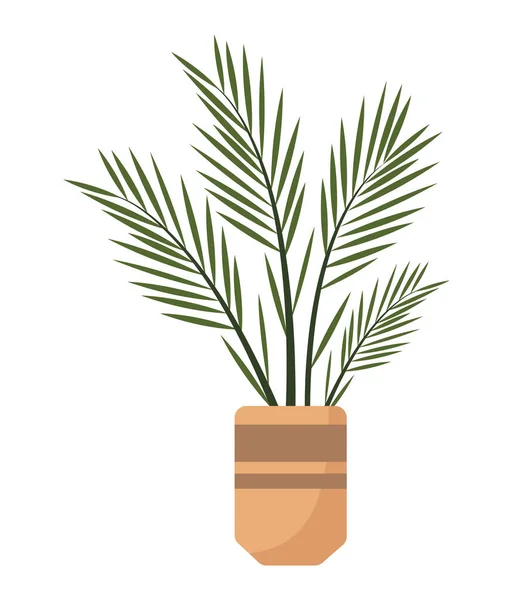 Plante Intérieur Pot Jaune Icône Nature — Image vectorielle