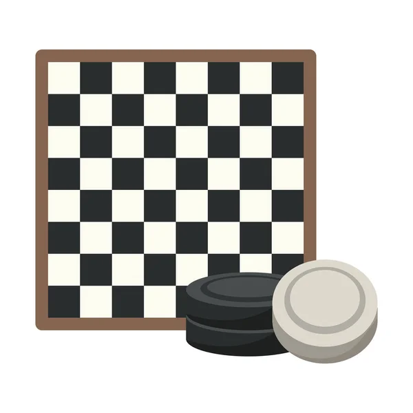 Checkers Plateau Jeu Jetons Isolés — Image vectorielle