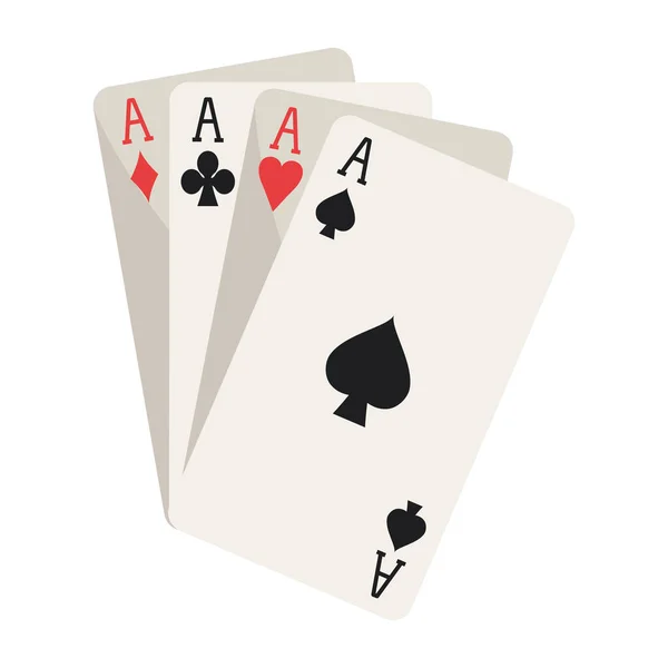 Poker Spel Kaarten Geïsoleerde Pictogram — Stockvector