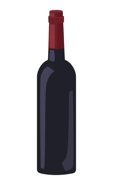 Bebida Vinho Ícone Garrafa Preta — Vetor de Stock