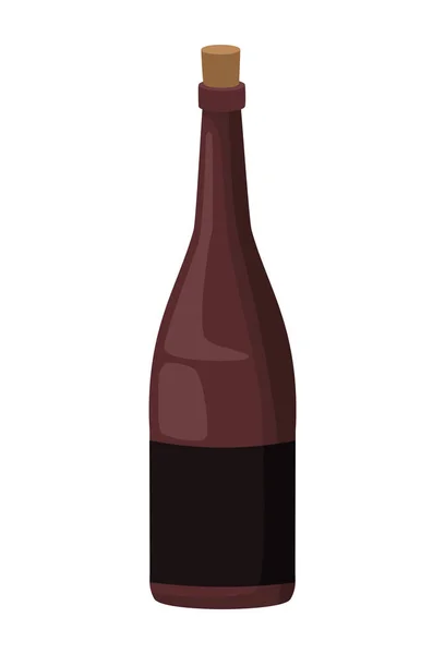 Bebida Vino Fresco Icono Embotellado — Vector de stock