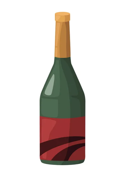 Wine Drink Green Bottle Icon — Stock Vector