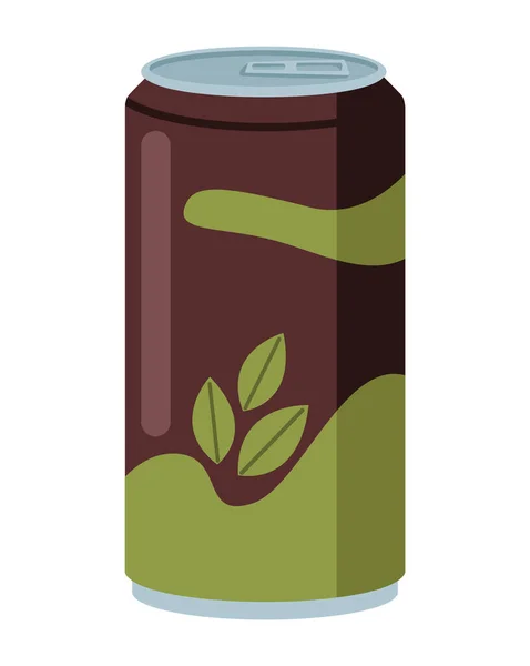 葉で缶入りのエナジードリンク — ストックベクタ