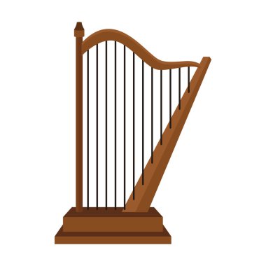 harp instrument musical isolated icon