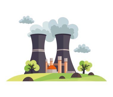 Baca manzaralı fabrika.