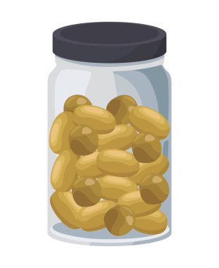 Ot içinde zeytin tohumu doğa ikonu