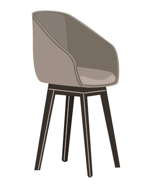 Gray Chair Furniture Isolated Icon — Stock Vector