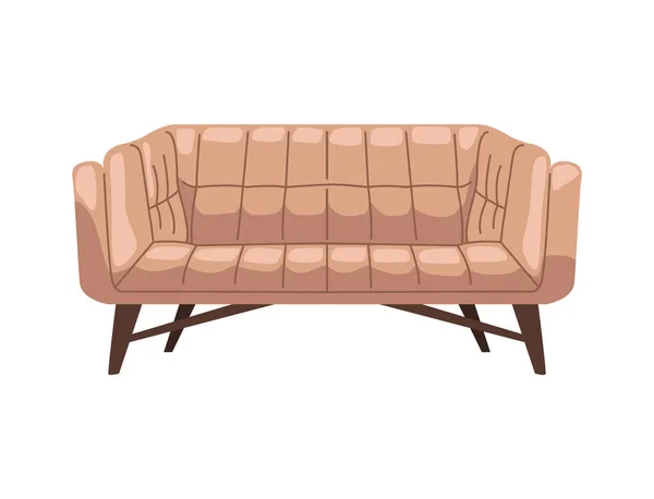 Beige Sofamöbel Isolierte Ikone — Stockvektor