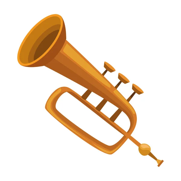 Instrument Trompette Icône Isolée Musicale — Image vectorielle