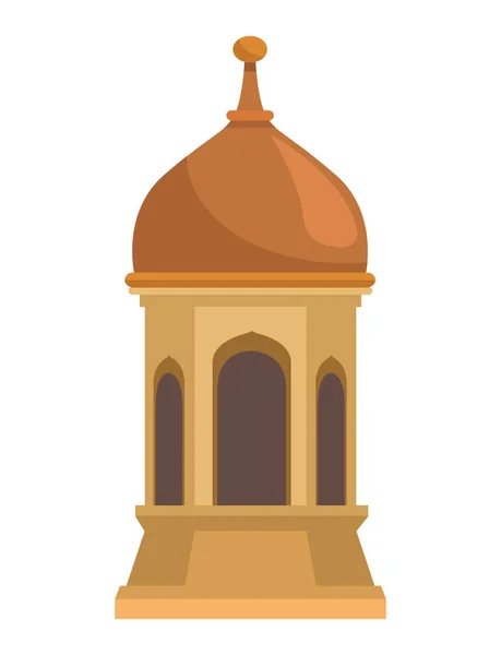 Tradiční Ikona Zlaté Arabské Lampy — Stockový vektor