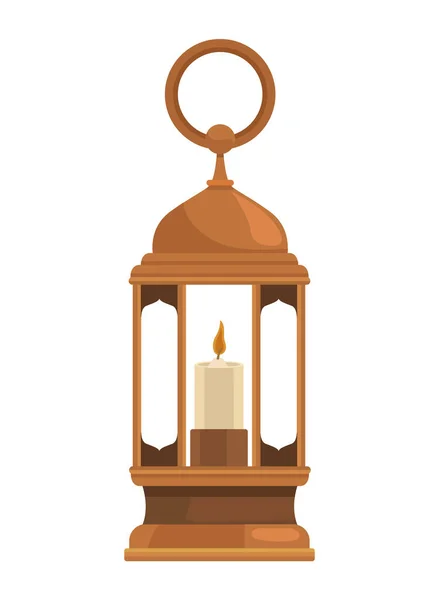 Arabic Lamp Candle Icon — Stock Vector