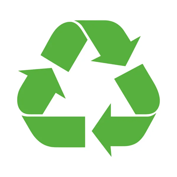 Ícone Símbolo Setas Reciclagem Verde — Vetor de Stock