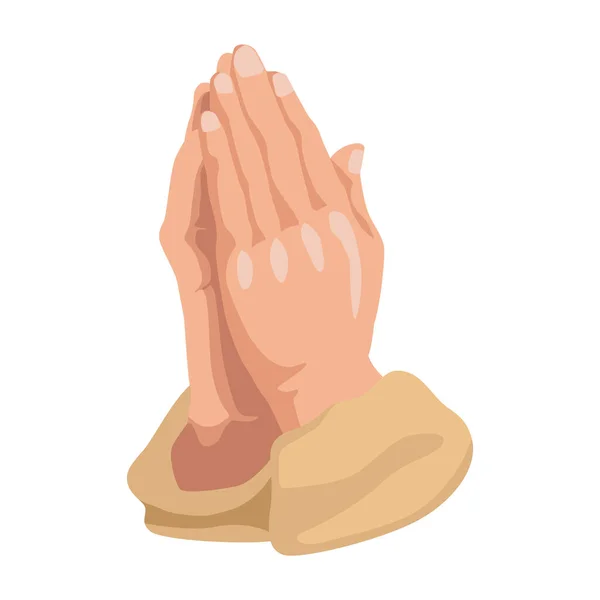 Christianity Hands Human Praying Gesture — Stock Vector