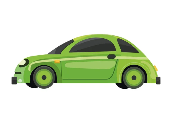 Eco Green Car Vehicle Icon — Stock Vector