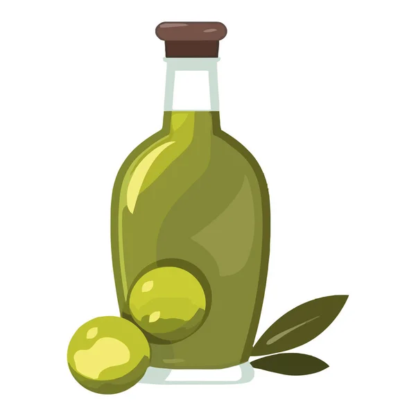 Grön Flaska Olivolja Ikon — Stock vektor