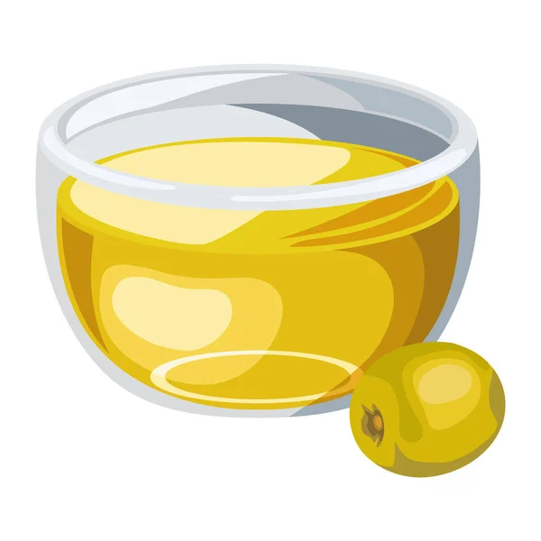 Olive Oil Bowl Icon — Stock Vector