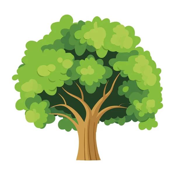 Leafy Tree Plant Forest Nature Icon — Stock Vector