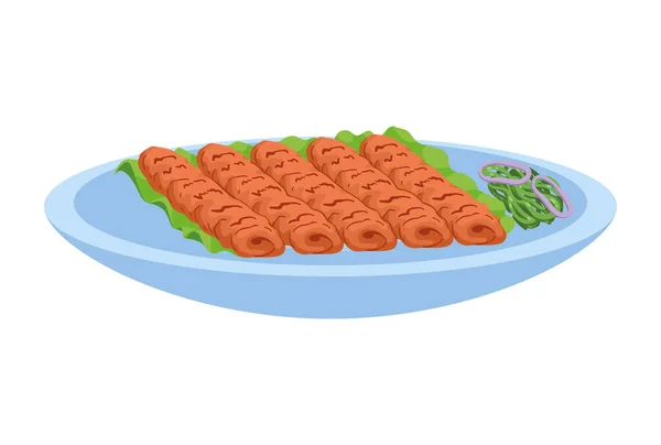 Kebab อาหารม มไอคอนด งเด — ภาพเวกเตอร์สต็อก