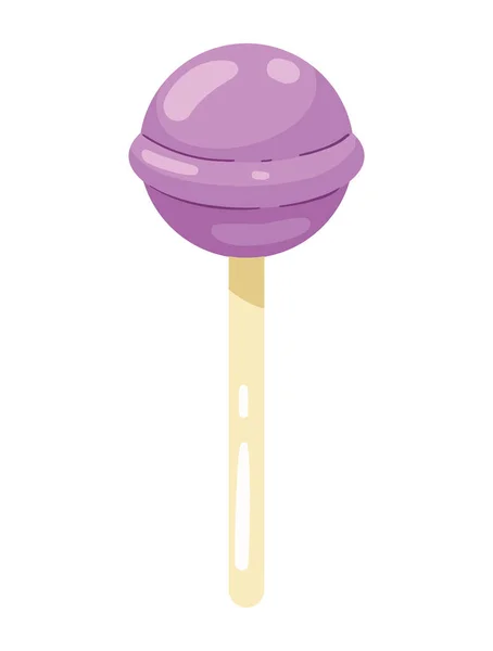Lilac Lollipop Candy Sweet Icon — Stock Vector