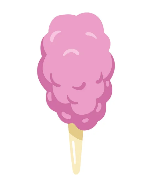 Sweet Lilac Cotton Candy Icon — Stock Vector