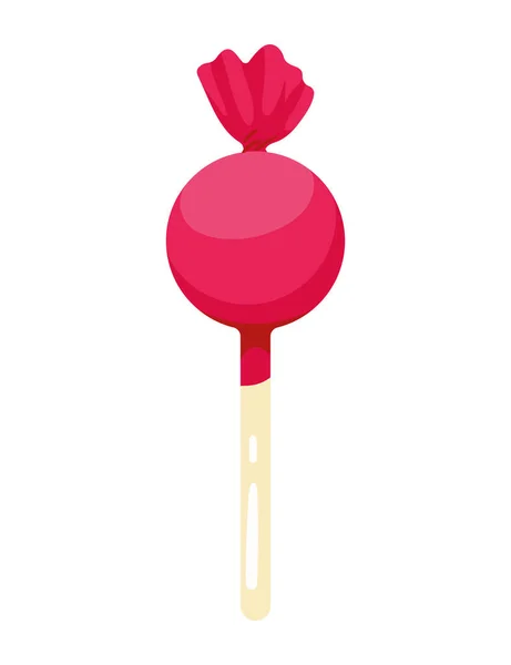 Sucette Rouge Icône Confetti Sucré — Image vectorielle