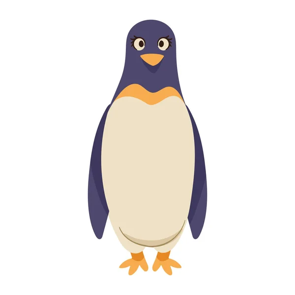 Bonito Pinguim Mãe Animal Personagem — Vetor de Stock