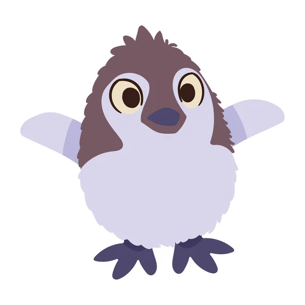 Mignon Pingouin Bébé Animal Personnage — Image vectorielle