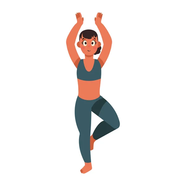 Woman Yoga Position Character — Stock Vector