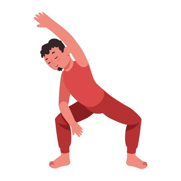 Mann Dreieck Yogaposition Charakter — Stockvektor