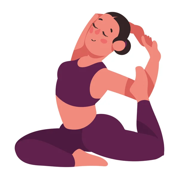Vrouw Strop Yoga Positie Karakter — Stockvector