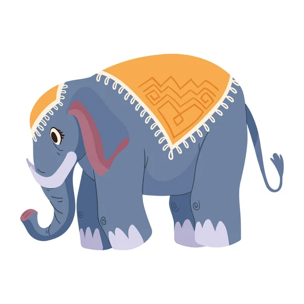 Lindo Elefante Mamá Animal Carácter — Vector de stock